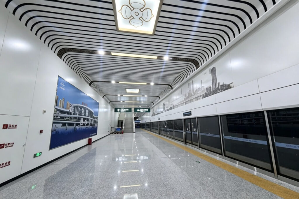 Exotic China blue dark granite flamed paving stone for metro station construction projects Fuxiang Stone