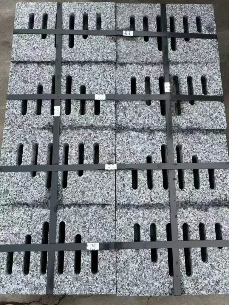 Jiangxi origin China blue granite, flamed paving drain grate for outdoor projects, Fuxiang Stone