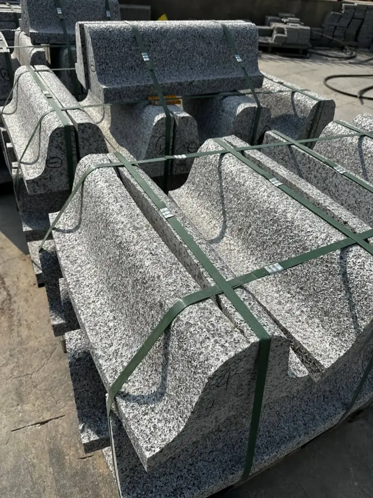 Jiangxi origin China blue granite, flamed special-shaped curb stone for customized projects, Fuxiang Stone