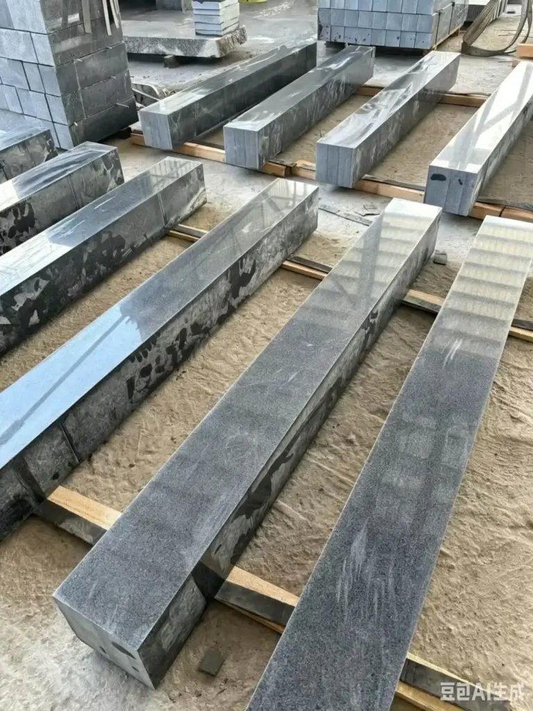 Authentic China dark changtai g654 sesame black granite, flamed stone strips for paving, Fuxiang Stone