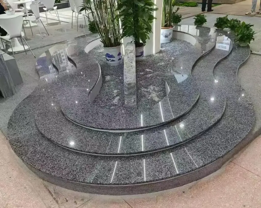 Authentic China dark changtai g654 sesame black granite, polished stone for display stairs, Fuxiang Stone