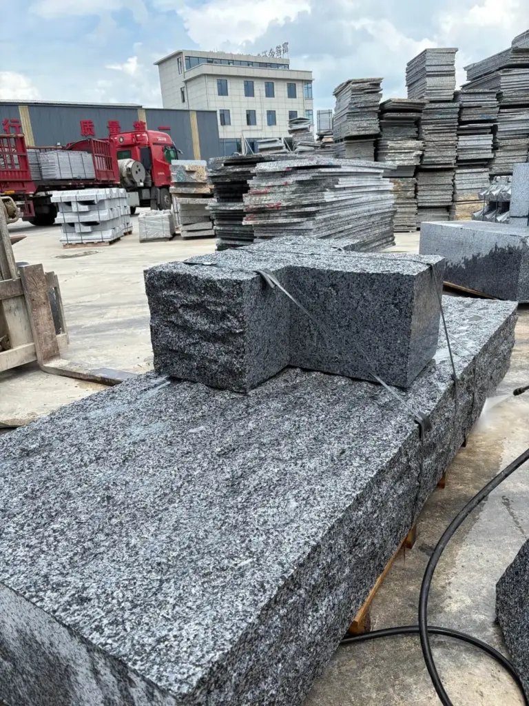 Authentic China dark changtai g654 sesame black granite, rough custom large monument stone, Fuxiang Stone
